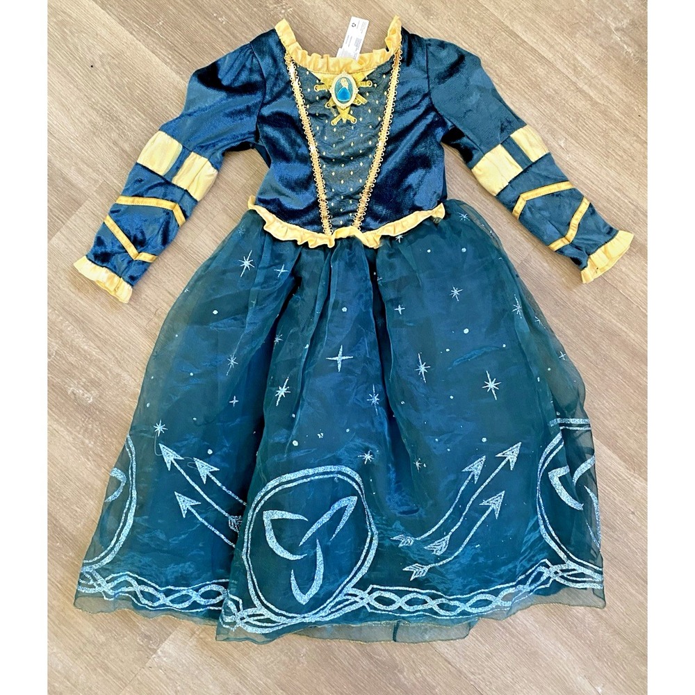 Disney Store Parks Deluxe Princess Merida Brave Costume Dress 5 6 Halloween